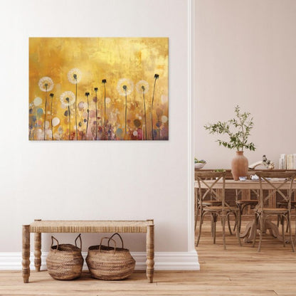 Vægdekoration på lærred WALLARENA 60 x 40 cm til soveværelse, stue og køkken – abstrakte blomster, 1 stk.