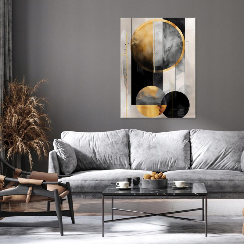 Vægmaleri på lærred WALLARENA 60 x 40 cm til soveværelse og stue abstrakt art deco 1 stk.