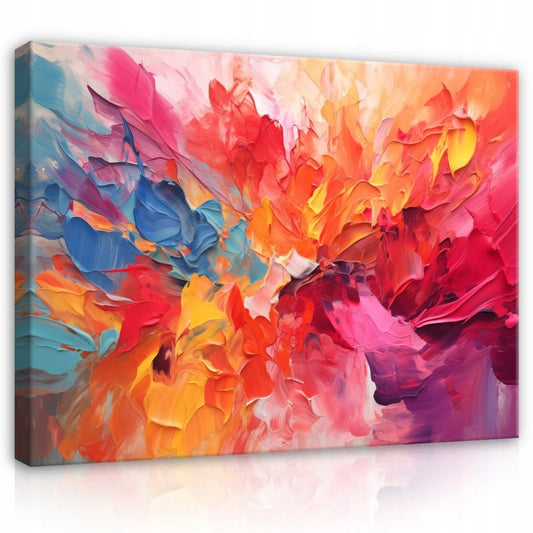 Vægmaleri på lærred WALLARENA 60 x 40 cm til soveværelse og stue abstrakt farverigt 1 stk.