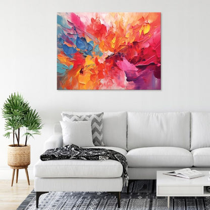 Vægmaleri på lærred WALLARENA 60 x 40 cm til soveværelse og stue abstrakt farverigt 1 stk.