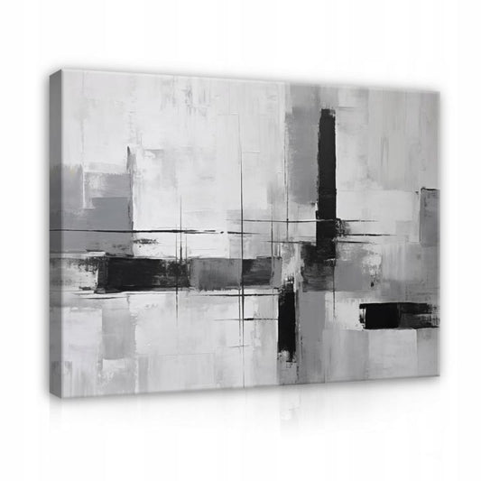 Vægmaleri på lærred WALLARENA 60 x 40 cm til soveværelse og stue abstrakt grå 1 stk.