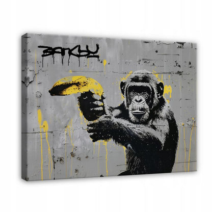 Vægmaleri på lærred WALLARENA 60x40 cm til soveværelse og stue Banksy abstraktion 1 stk.