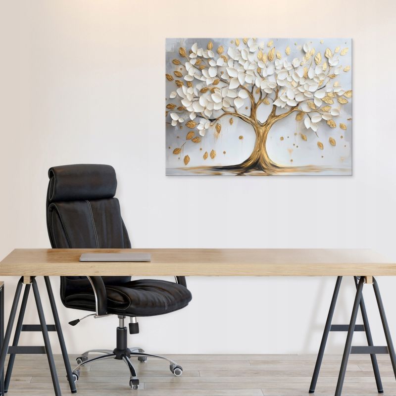 Vægmaleri på lærred WALLARENA 60 x 40 cm til soveværelse, stue og køkken – abstrakt træ, 1 stk.