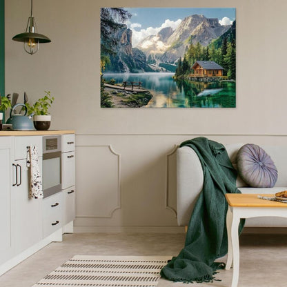 Vægmaleri på lærred WALLARENA 60 x 40 cm til soveværelse, stue og køkken - Bjerge og natur, 1 stk.