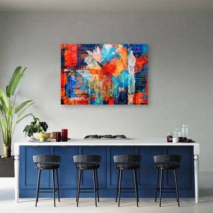 Moderne vægmaleri Feeby Abstrakt Farverig 120x80 cm 1 stk