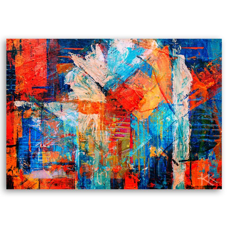 Moderne vægmaleri Feeby Abstrakt Farverig 120x80 cm 1 stk