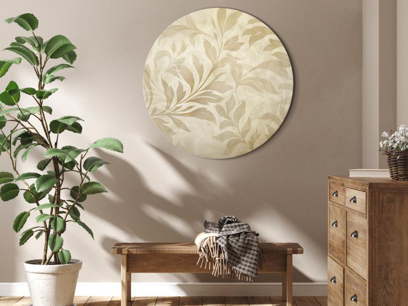Ovalt billede Artgeist Botanisk motiv 40 x 40 cm italiensk lærred 1 stk