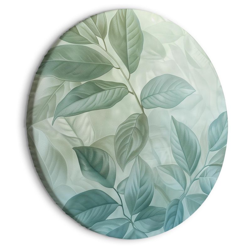 Ovalt billede Artgeist Store blade 80 x 80 cm italiensk lærred 1 stk