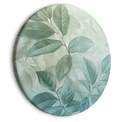 Ovalt billede Artgeist Store blade 80 x 80 cm italiensk lærred 1 stk