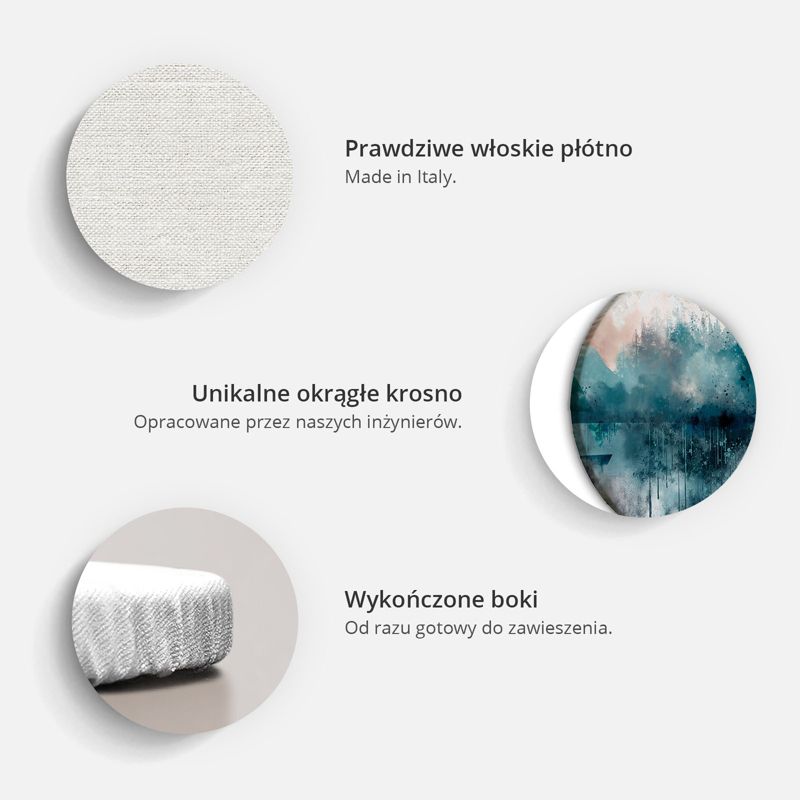 Ovalt billede Artgeist Store blade 80 x 80 cm italiensk lærred 1 stk