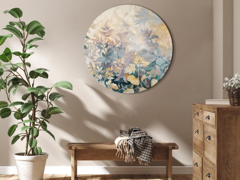 Ovalt billede Artgeist gobelinkunst 80 x 80 cm italiensk lærred 1 stk
