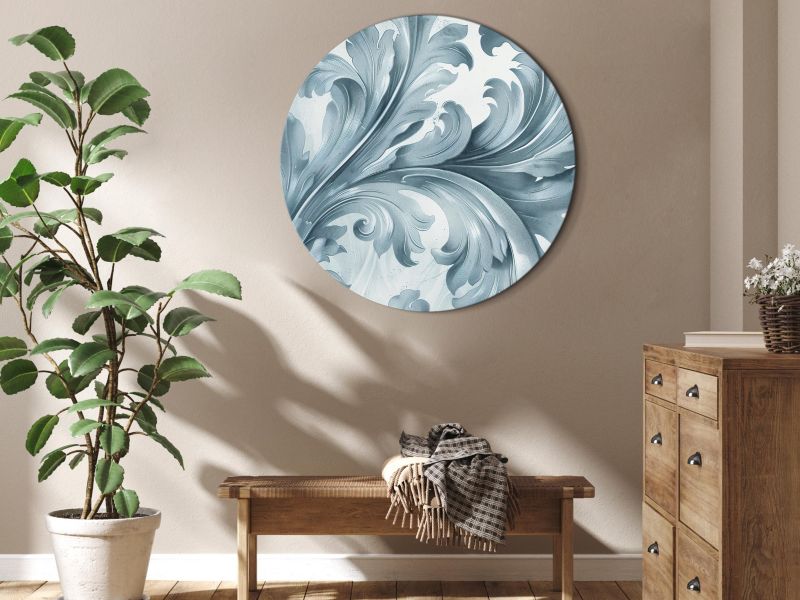 Ovalt billede Artgeist Stenornamenter 80 x 80 cm italiensk lærred 1 stk