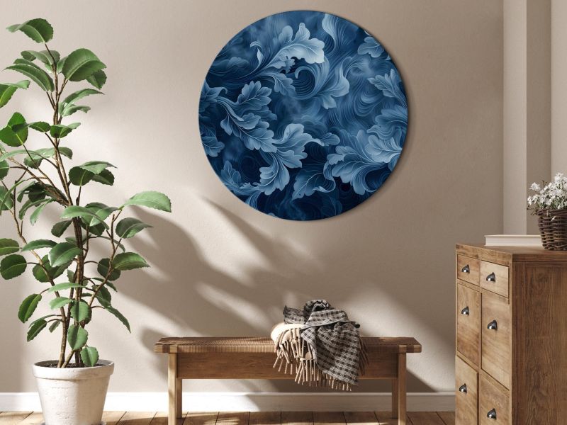 Ovalt billede Artgeist abstrakte ornamenter 80 x 80 cm italiensk lærred 1 stk