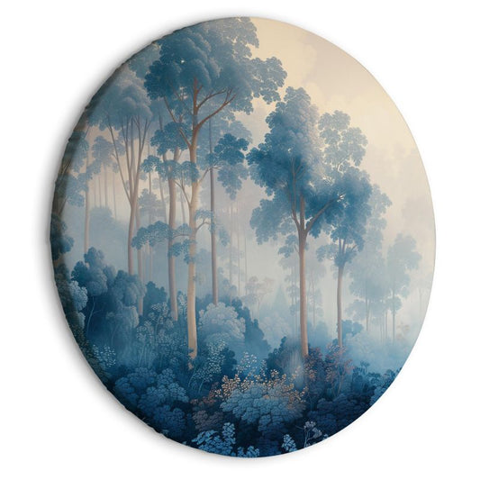 Ovalt billede Artgeist Landskab med træer 80 x 80 cm italiensk lærred 1 stk