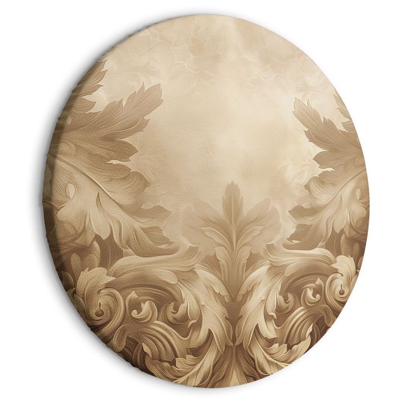 Ovalt billede Artgeist Skårne ornamenter 60 x 60 cm italiensk lærred 1 stk