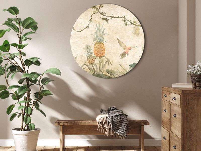 Ovalt billede Artgeist Tropik 80 x 80 cm italiensk lærred 1 stk