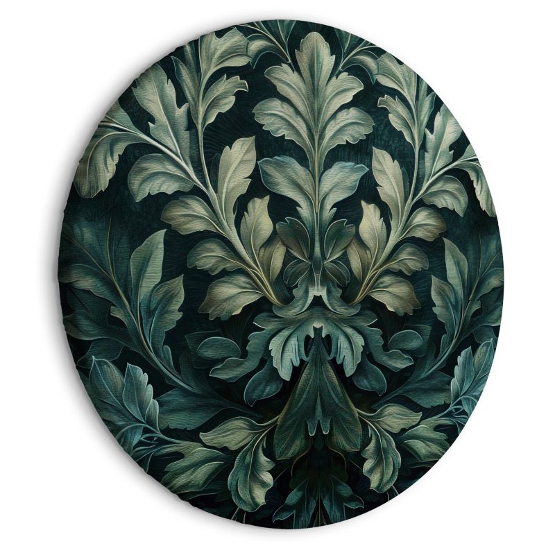 Ovalt billede Artgeist victorianske blade 40 x 40 cm italiensk lærred 1 stk