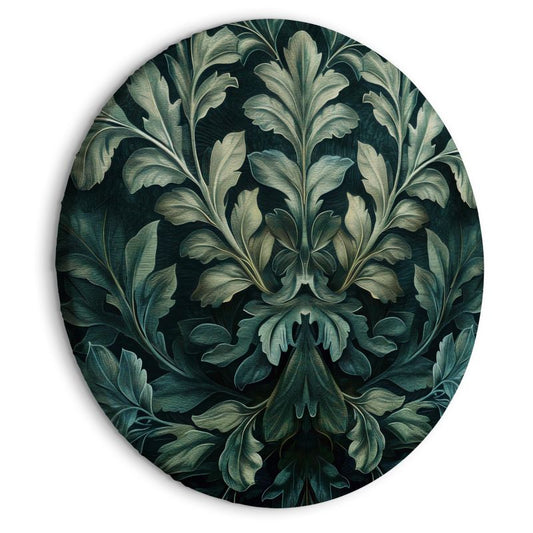 Ovalt billede Artgeist victorianske blade 40 x 40 cm italiensk lærred 1 stk
