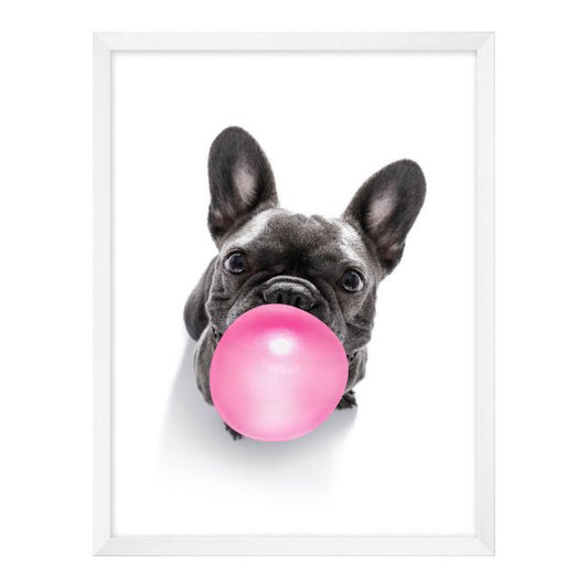 Billede Hund med lyserød bold 30 x 40 cm