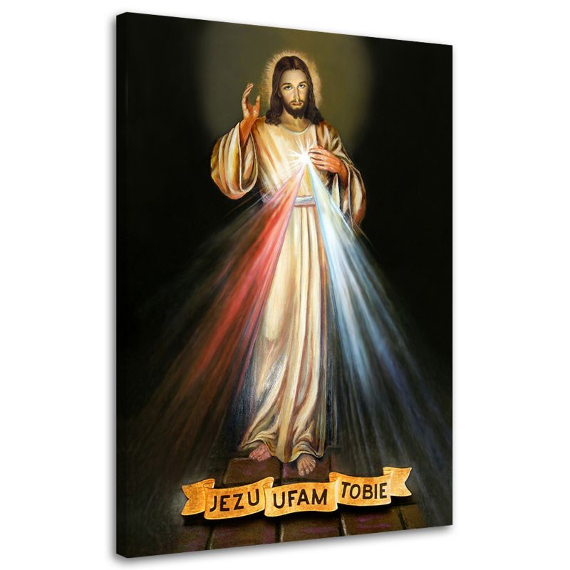 Religiøst billede til stue og soveværelse Feeby Jezu Ufam Tobie 40 x 60 cm 1 stk
