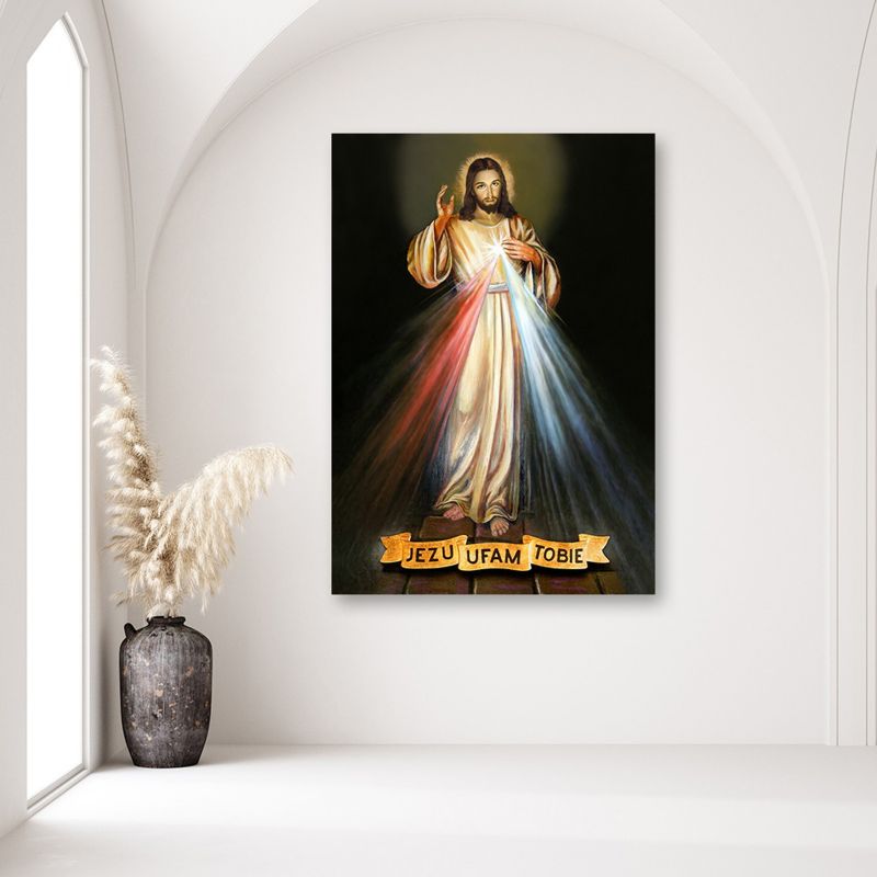 Religiøst billede til stue og soveværelse Feeby Jezu Ufam Tobie 40 x 60 cm 1 stk