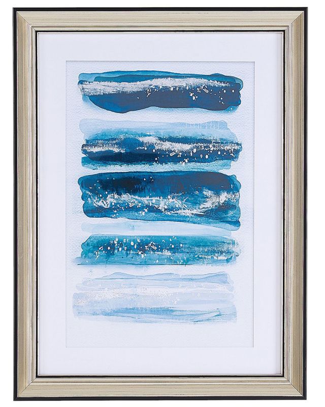 Ferate rektangulært billede i ramme 30 x 40 cm abstrakt blå 1 stk.