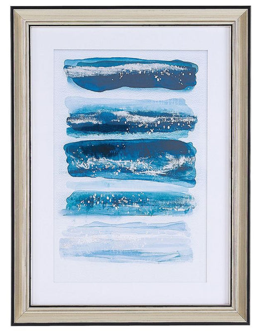 Ferate rektangulært billede i ramme 30 x 40 cm abstrakt blå 1 stk.