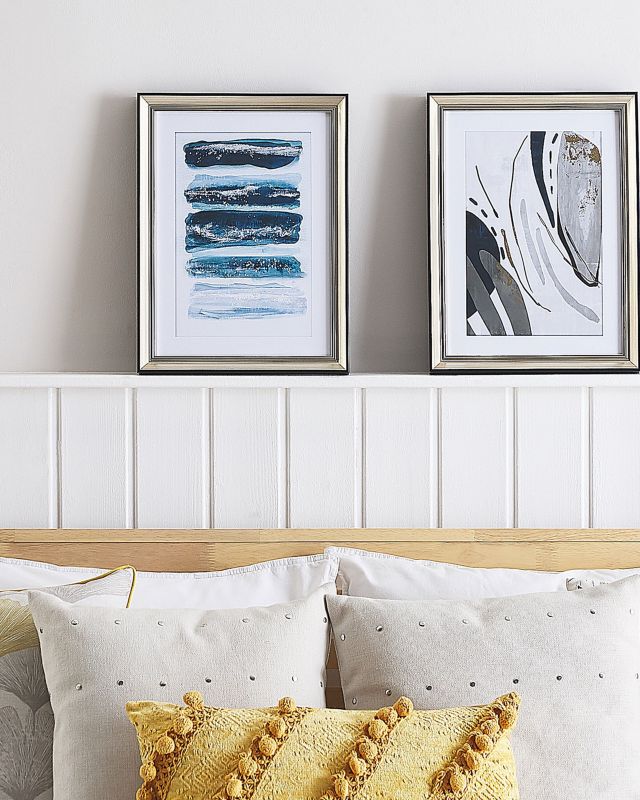 Ferate rektangulært billede i ramme 30 x 40 cm abstrakt blå 1 stk.