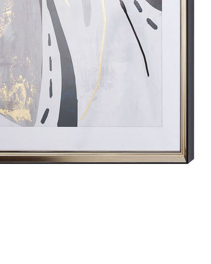 Hidmo rektangulært billede i ramme 60 x 80 cm abstrakt grå 1 stk.