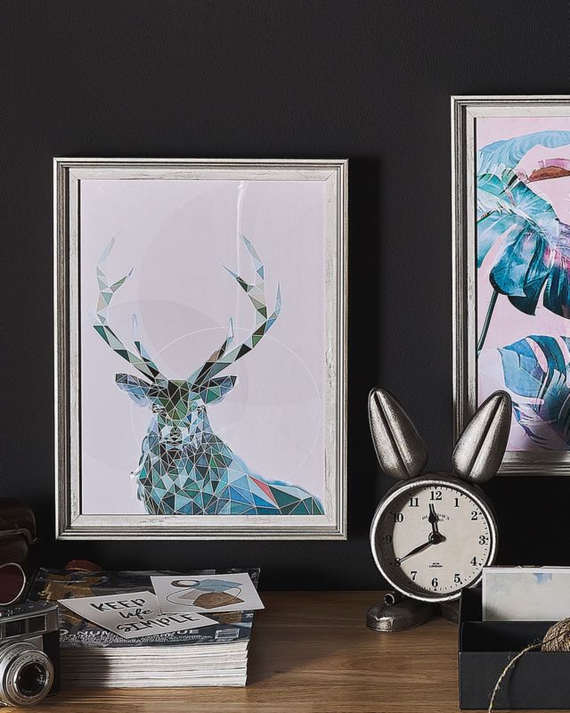 Kayes rektangulært billede i ramme 30 x 40 cm Dyremotiv Blå 1 stk.