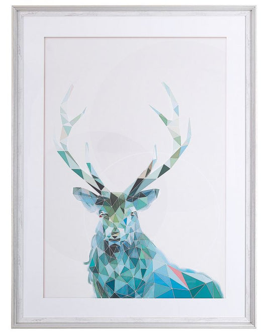 Kayes rektangulært maleri i ramme 60 x 80 cm med dyremotiv i blå nuancer, 1 stk.