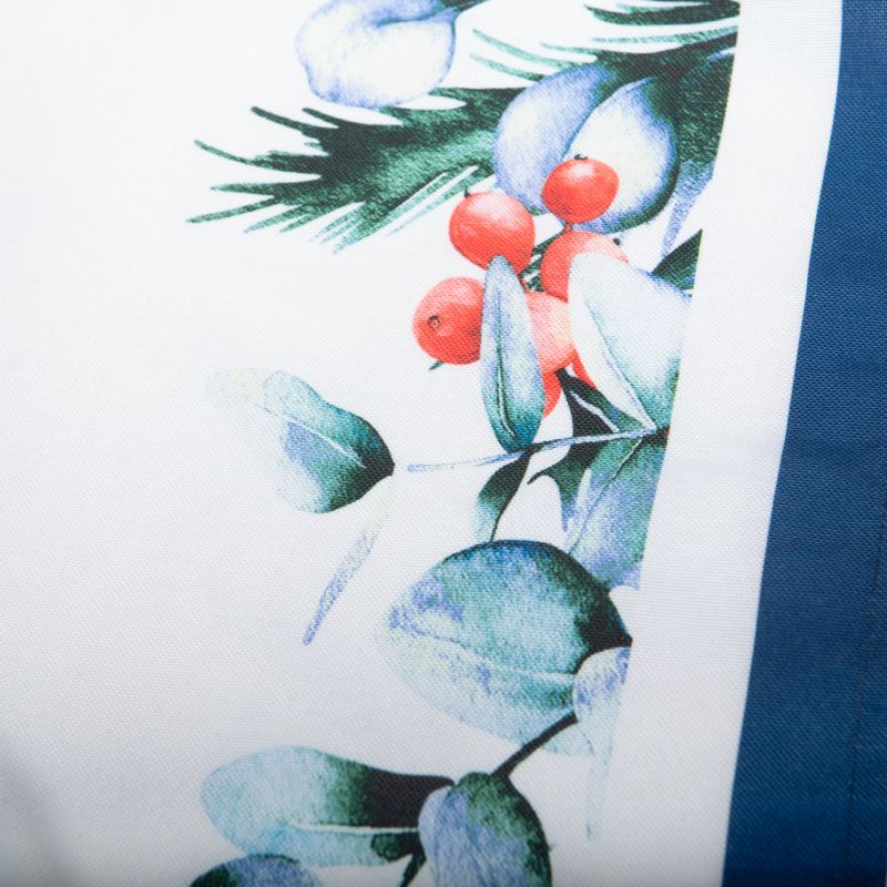 Juledug med blade 140 x 200 cm hvid