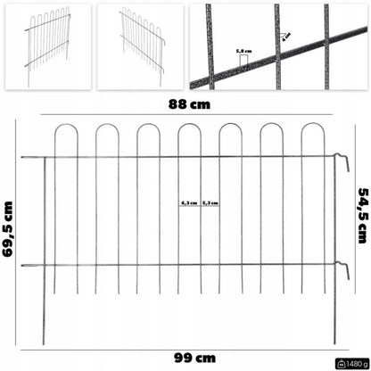 KADAX kantbeskytter Metalhavehegn 99 cm Havehegn Dekoration 1 stk.