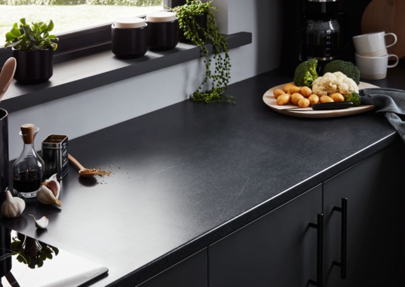 ABS-kantliste til bordplade 30 mm 2,4 m mørk sten