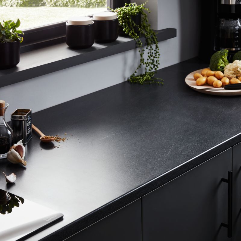 ABS-kantliste til bordplade 30 mm 2,4 m mørk sten