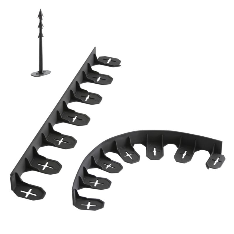 Prosperplast kantafgrænsning 480 cm med sorte pæle