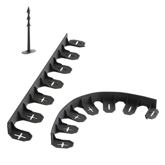 Prosperplast kantafgrænsning 480 cm med sorte pæle