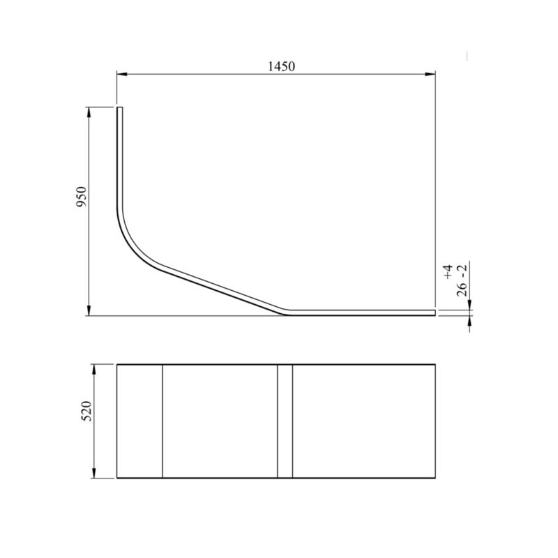 Badekarspanel Cavally 145x95 cm Hvid | 5059340340333