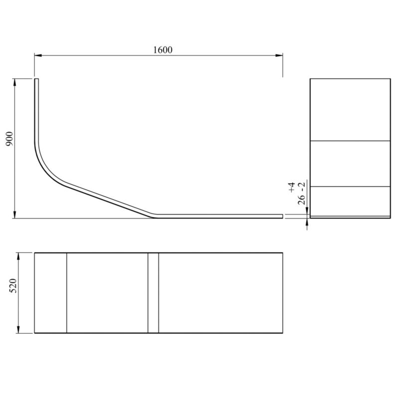 Badekarbeklædning GoodHome Cavally 160 x 90 cm