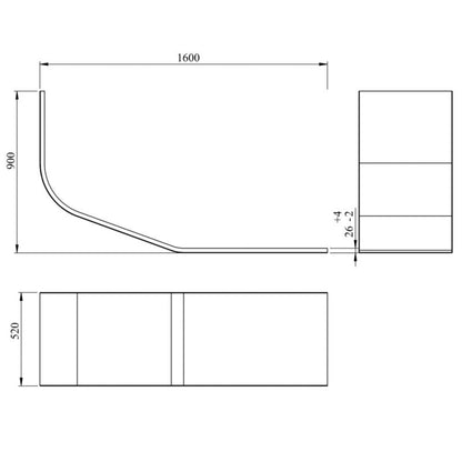 Badekarbeklædning GoodHome Cavally 160 x 90 cm