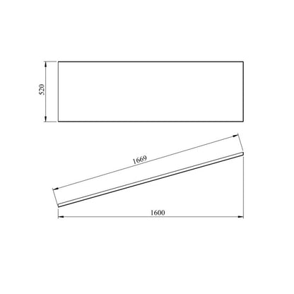 Badekarspanel Teesta 160x52 cm Hvid