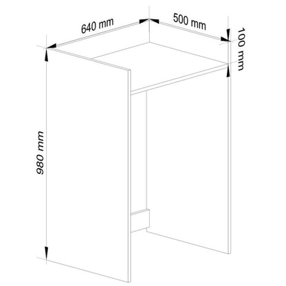 Vaskemaskineopbygning Hvid 64x50x98 cm 1 Hylde | 5907512213988