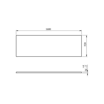 Badekarspanel Front 160 cm Hvid | 5059340340630