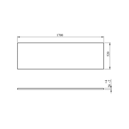 Badekarspanel Front 170 cm Hvid | 5059340340647