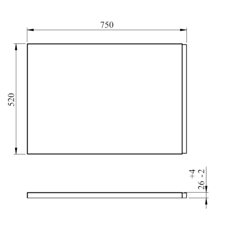 Badekarsbeklædning 75 cm Hvid ABS