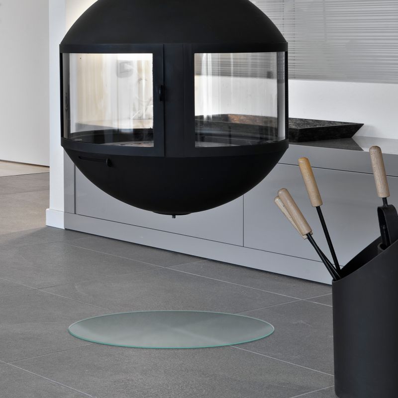 Gulvplade Rund Ø60 cm Frostet Glas 4 mm | 4071212900224