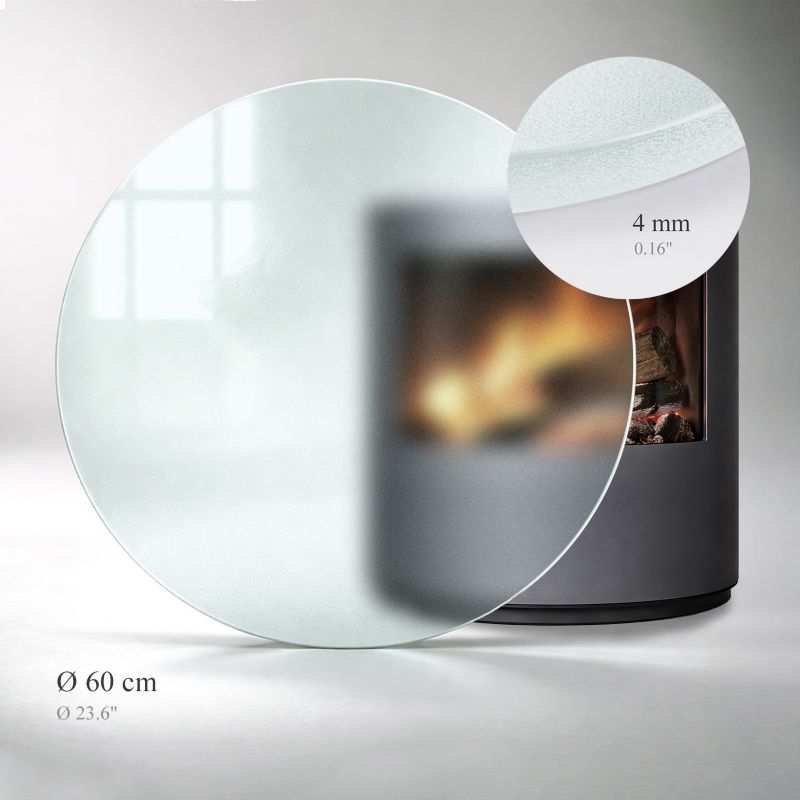 Gulvplade Rund Ø60 cm Frostet Glas 4 mm | 4071212900224