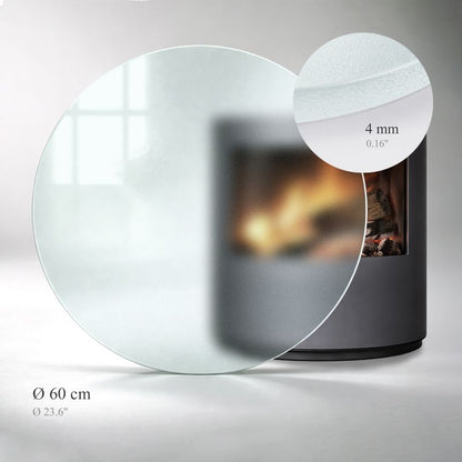 Gulvplade Rund Ø60 cm Frostet Glas 4 mm | 4071212900224