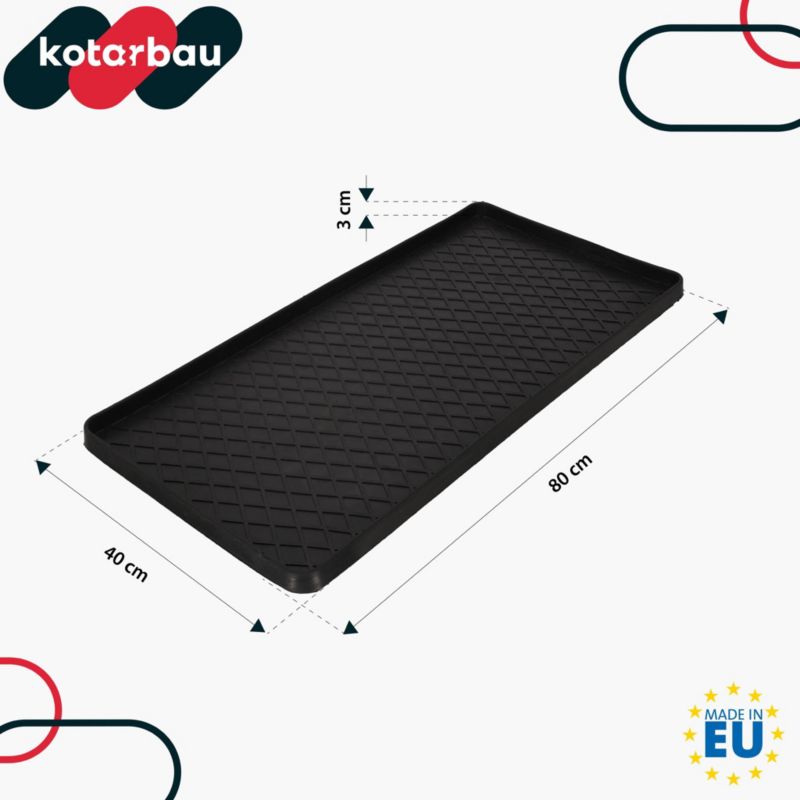 Skobakke Gummi 40x80 cm Sort | 5904994136002