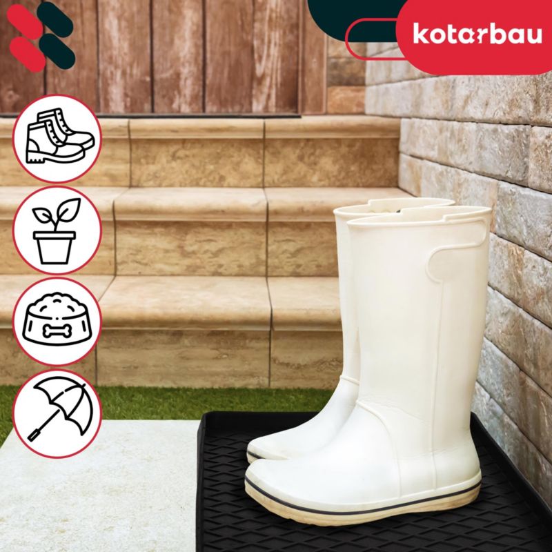 Skobakke Gummi 40x80 cm Sort | 5904994136002